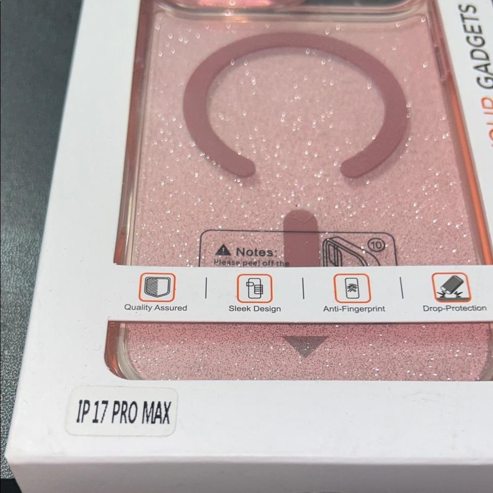 Iridescent Glitter Ring Phone Case for iPhone 17 Pro Max - Gold - Picture 5 of 5